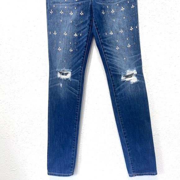 Abercrombie & Fitch Studded Blue Skinny high rise Jeans 27 - Picture 6 of 9